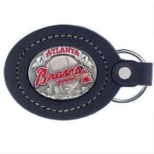  Atlanta Braves Large Leather/Pewter Key Ring   MLB 