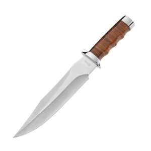  Boker 02MB565 Giant Bowie Leather Handle Plain Knife B 