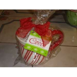  Christmas Candy Cane Stripe Mug with Cocoa Mix