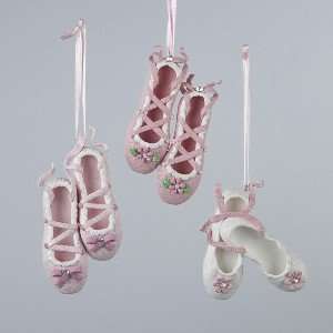  2 6X0 6X3 8 CLAYDOUGH BALLET SHOES ORNAMENT SET OF 3 