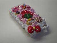 3D Pink Cute Candy Cream Cake Bling Case for iPhone 4 4S Black or 