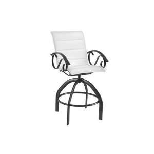   Sling Arm Swivel Patio Bar Stool Flagstone Finish