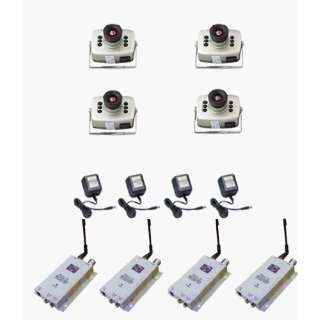  4 Mini Wireless Cameras System Indoor Receivers Included Security 