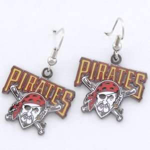  Pittsburgh Pirates Logo Wire Earrings: Sports & Outdoors