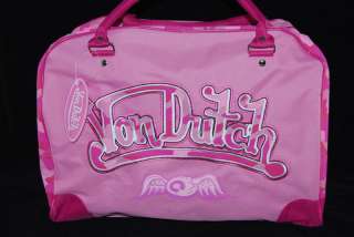 Von Dutch Pink Camo Weekend Car Show Duffle Bag Purse  