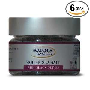 Academia Barilla Sicilian Sea Salt with Black Olives, 3.5 Ounce Jars 