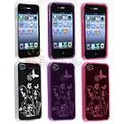 3X TPU Flower Skin Case Cover Accessories for iPhone 4S 4G 4  