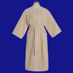  100% Combed Cotton Ecru Velour Kimono Bathrobe  16 Oz 