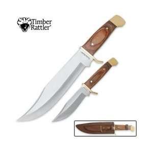  Timber Rattler Custom Bowie Knife Hunting 2 Piece Set 