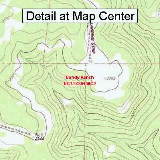   Topographic Quadrangle Map   Bundy Ranch, Texas (Folded/Waterproof