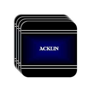 Personal Name Gift   ACKLIN Set of 4 Mini Mousepad Coasters (black 