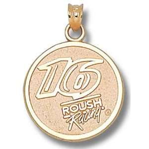 Greg Biffle #16 Roush Racing Round 3/4 Pendant   14KT Gold Jewelry 