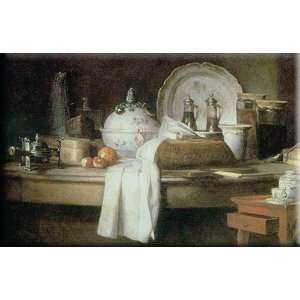 The Butlers Table 16x10 Streched Canvas Art by Chardin, Jean Baptiste 