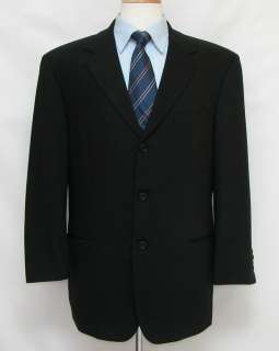 895 Mint Hugo Boss 42S 42 Wool Suit Solid Black   