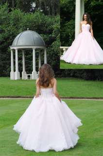 Pegeant Strapless Organza Puffy Ball Gown Wedding Dress  