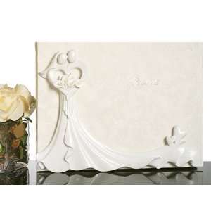   : Bride and Groom with Calla Lily Bouquet Guest Book: Office Products