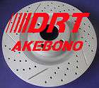 01 06 BMW 330 Cross Drilled Slotted Rotors Akebono Cera