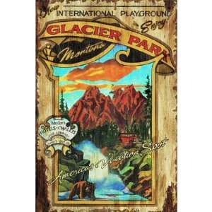  Customizable Large Glacier Park Montana Vintage Style 