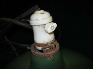 Green Vintage Enamel Porcelain Gas Station Light 12 #343 11  