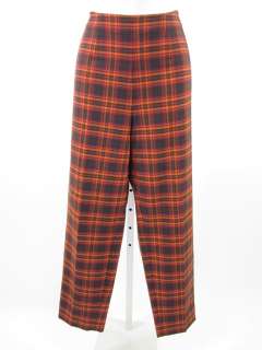 PIAZZA SEMPIONE Orange Red Plaid Wool Pants Slacks 46  