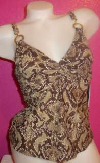 CoCo Reef Snakeskin Underwire Swimsuit Tankini Top 34DD  