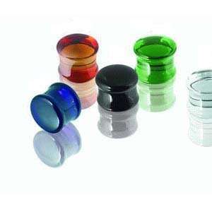  Pyrex Glass Clear Double Flared Plugs  10g (2.6mm)   Sold 