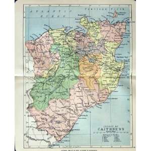   1902 Map Counties Scotland Caithness Mey Thurso Wick