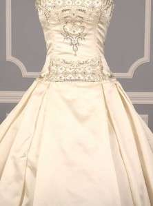 Reem Acra 3812 La Vie Ivory Silk Strapless Ballgown Couture Bridal 