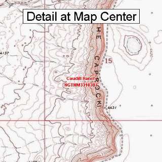 USGS Topographic Quadrangle Map   Caudill Ranch, New Mexico (Folded 