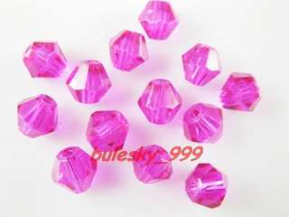 P100pcs Glass Crystal Bicone Bead 6mm Rose Plating  