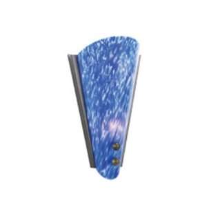   Sconce with Cerulean Blue Shade Matte Satin Nickel