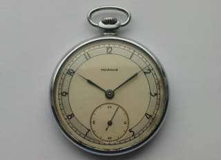   MOLNIJA pocket watch Slim chromed case Awesome dial 3Q 1954  
