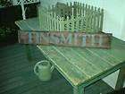 Vintage QUILT Sign on VERY OLD PAINTED BOARD GREEN LETTERS on BLACK 