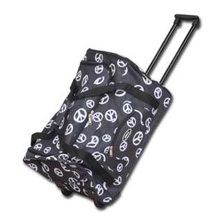   Carry On Size Wheeled Rolling Duffle Bag/Zebra/Peace/SolidColor  