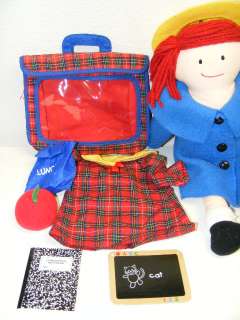   Madeline 15 Plush Doll with 9 Outfits Hangers School Case Eden  