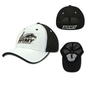 Army Black Knights NCAA Pocket Mesh Flex Baseball Cap (White) (Small 