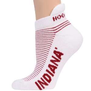   Hoosiers Ladies White Crimson Striped Ankle Socks: Sports & Outdoors