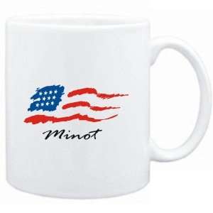  Mug White  Minot   US Flag  Usa Cities Sports 