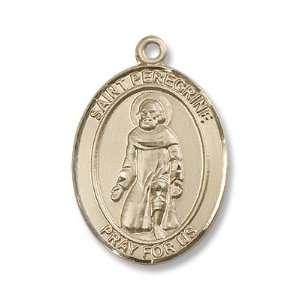  14K Gold St. Peregrine Laziosi Medal: Jewelry
