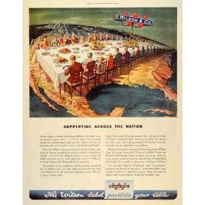 1946 Ad Wilson American Nation Dinner Table Guests   Original Print Ad