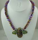 Kirks Folly To Bee or Not to Bee Necklace Beautiful green & purple 