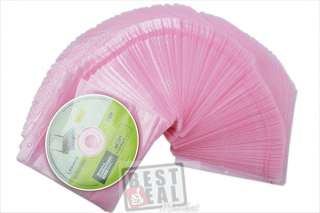100 Plastic CD DVD Sleeve Envelope Holder 200Disc Blue  