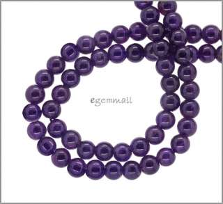 15.5 Natural Amethyst Round Beads 6mm #55014  