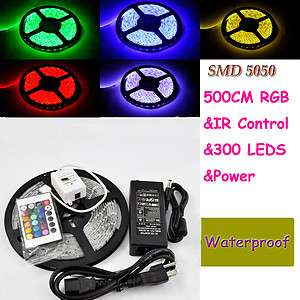 Whole! 5M 300 SMD LED 5050 Waterproof RGB SMD Lamp Strip Light+IR 