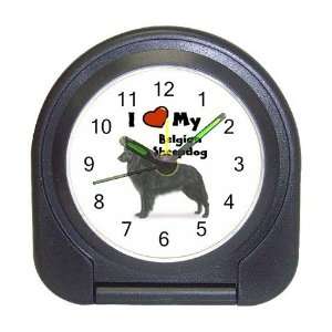  I Love My Belgian Sheepdog Travel Alarm Clock: Home 