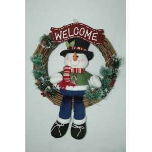   Trim a Home 13 X 17in Willow Top Hat Snowman Wreath: Everything Else