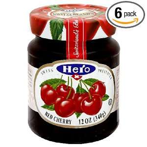 Hero Red Cherry Preserves, 12 Ounce Jars: Grocery & Gourmet Food