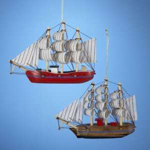  Club Pack of 12 Wooden Barque Sailing Ship Christmas 
