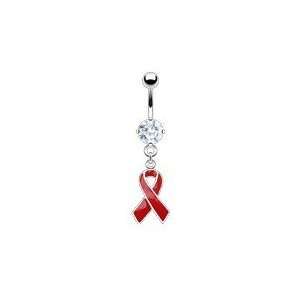 AIDS Awareness Ribbon Navel Jewelry