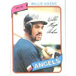  1980 Topps # 368 Willie Aikens California Angels Baseball 